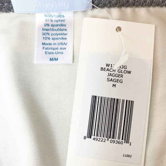 Eberjey Beach Glow Jagger Strappy Beaded Bottom in Sage Grey Size Medium - Picture 6 of 6